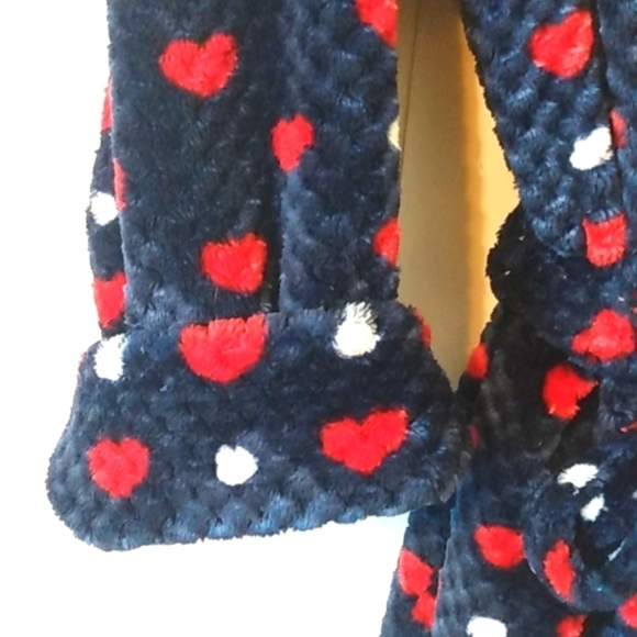 TOMMY HILFIGER SWEETHEARTS PLUSH SPA ROBE COZY BATHROBE SIZE S/M - Picture 3 of 7
